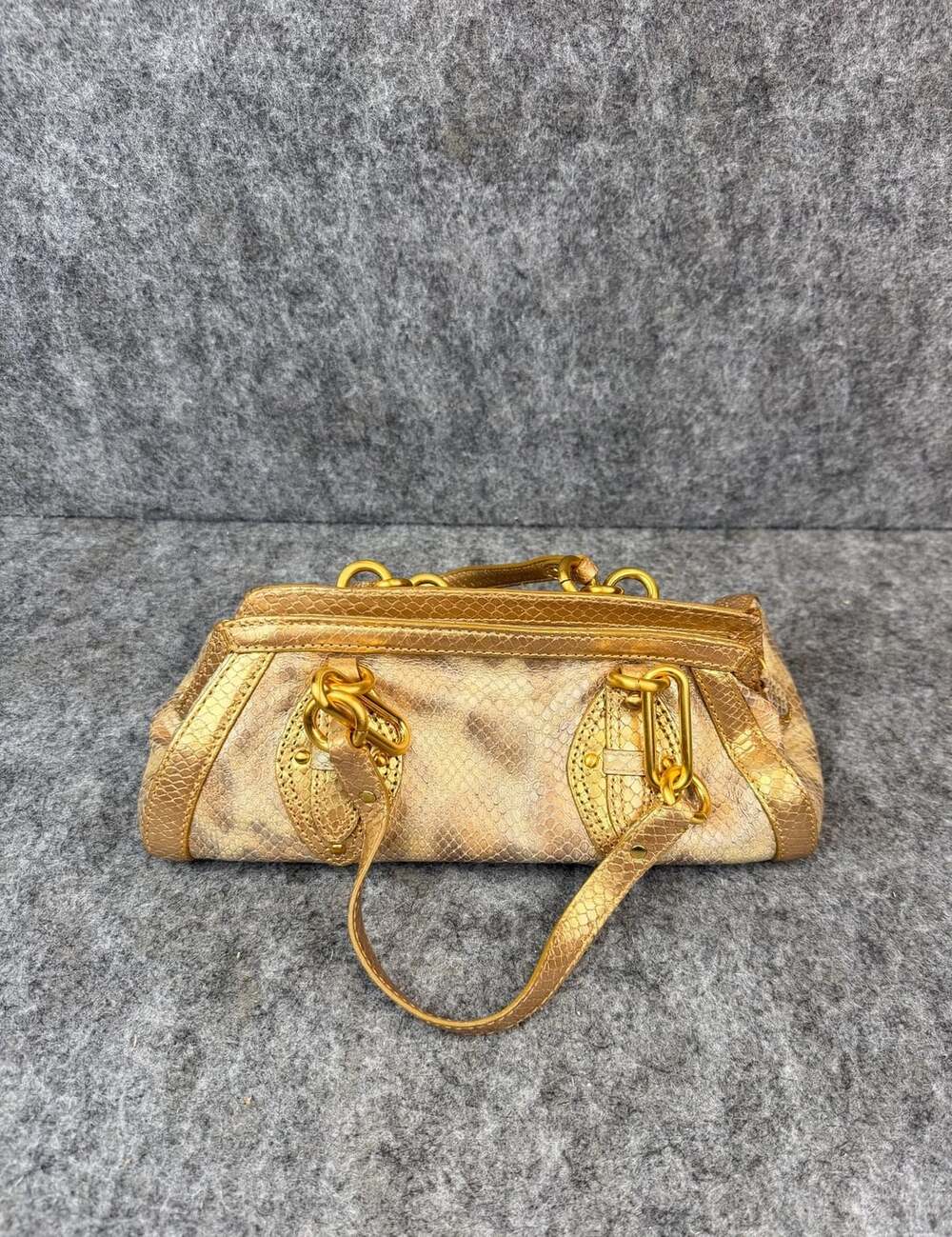Cole Haan Small Shoulder W/Chain Trinity Python Print Handbag - Picture 8 of 8